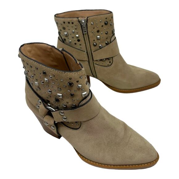 COACH  Western Pia Studded Festival Suede Ankle Boots Size 8 - Picture 4 of 12